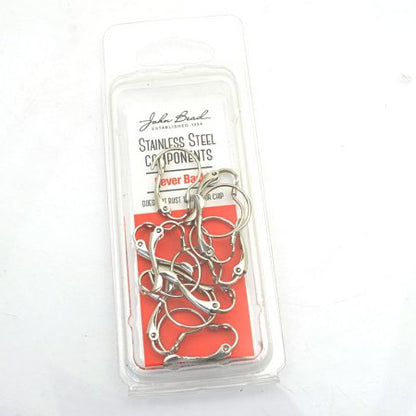 Earring - 21mm Euro-style Leverback - Stainless Steel (10pcs)