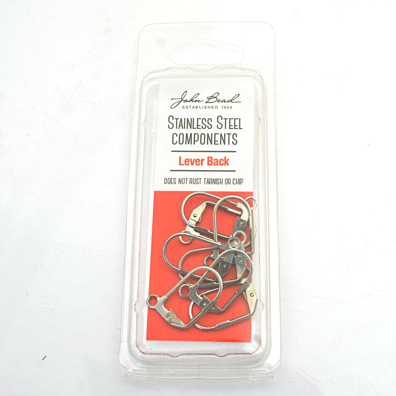 Earring - 12x17mm Plain Leverbacks - Stainless Steel (8)