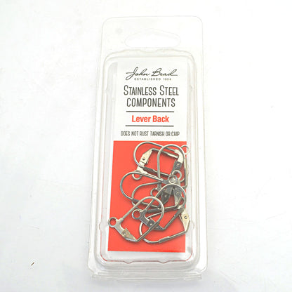 Earring - 12x17mm Plain Leverbacks - Stainless Steel (8)