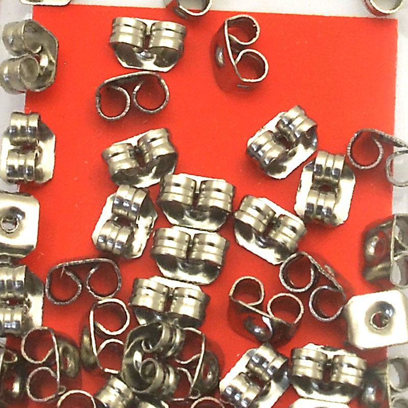 Earring - 5x3.5mm Earring Clutch - Stainless Steel (50)