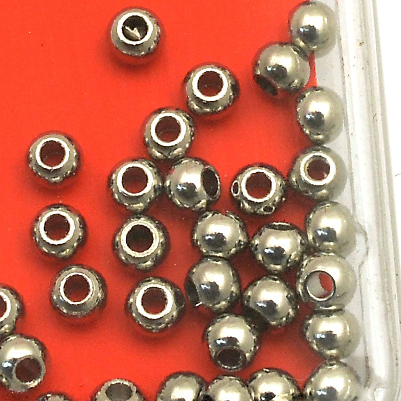 Beads - 4mm Spacer Bead Round - Stainless Steel (40)