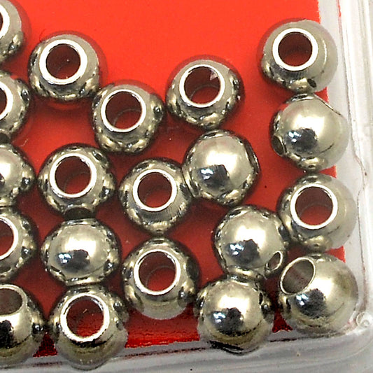 Beads - 6mm Spacer Bead Round - Stainless Steel (20)
