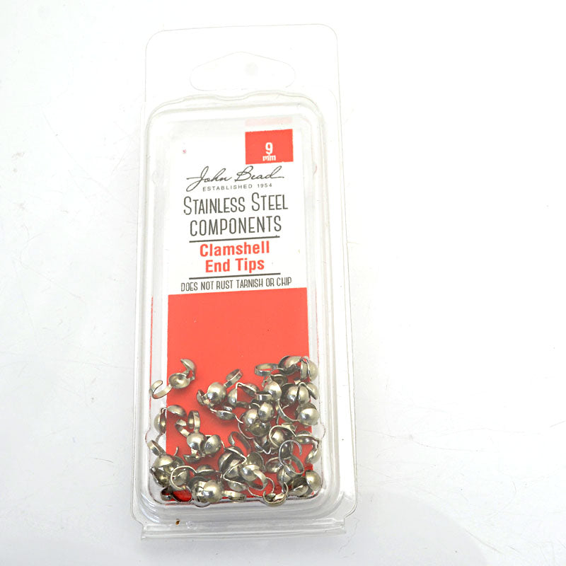 Clamshell Bead Ends -   - Stainless Steel (30)