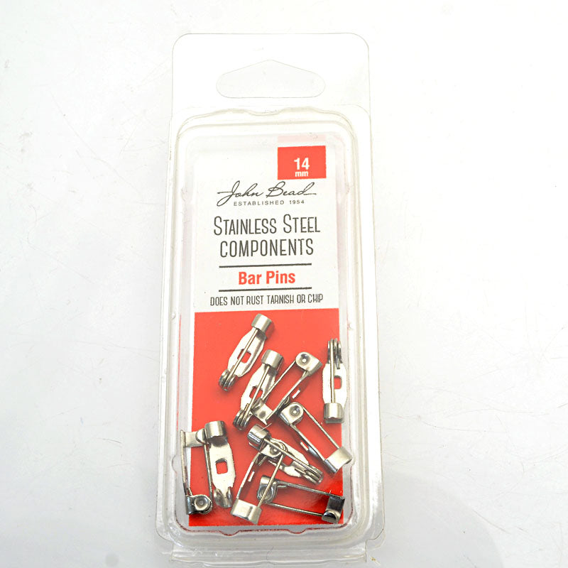Findings - 14mm Bar Pin Brooch - Stainless Steel (10)