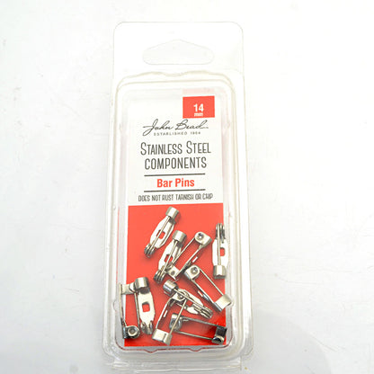 Findings - 14mm Bar Pin Brooch - Stainless Steel (10)