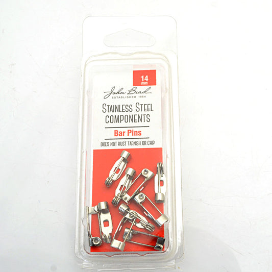 Findings - 14mm Bar Pin Brooch - Stainless Steel (10)