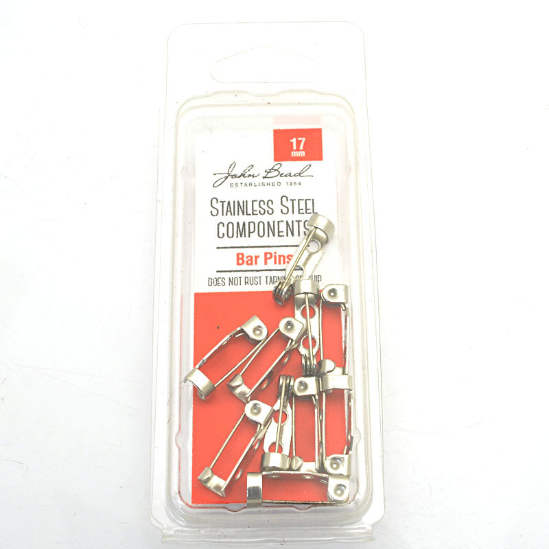Findings - 17mm Bar Pin Brooch - Stainless Steel (10)