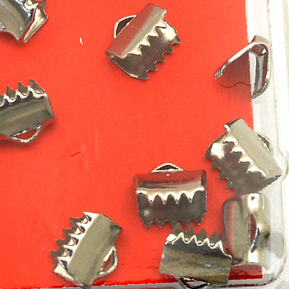 Ribbon End Clamp - 6.5mm Plain Style - Stainless Steel (10)