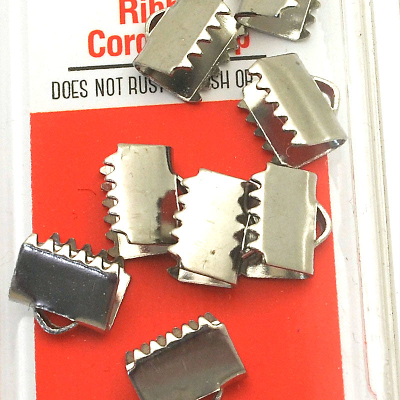 Ribbon End Clamp - 8.5mm Plain Style - Stainless Steel (8)