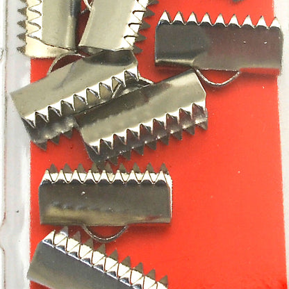 Ribbon End Clamp - 13mm Plain Style - Stainless Steel (8)