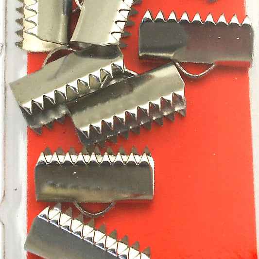 Ribbon End Clamp - 13mm Plain Style - Stainless Steel (8)