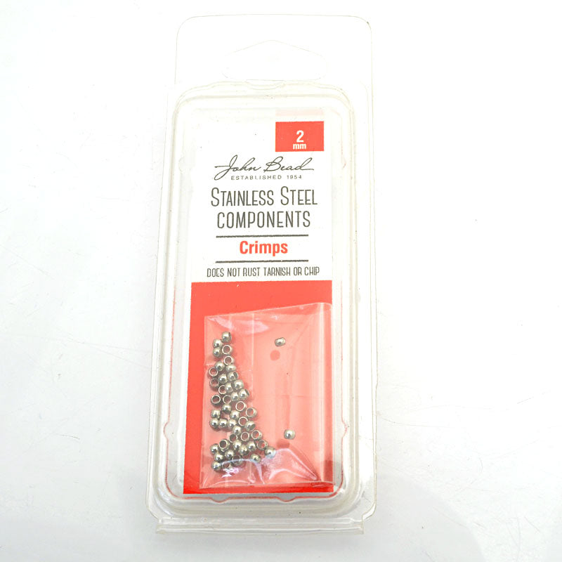 Crimp Beads - 2mm  - Stainless Steel (50)