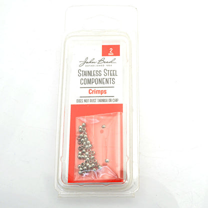 Crimp Beads - 2mm  - Stainless Steel (50)