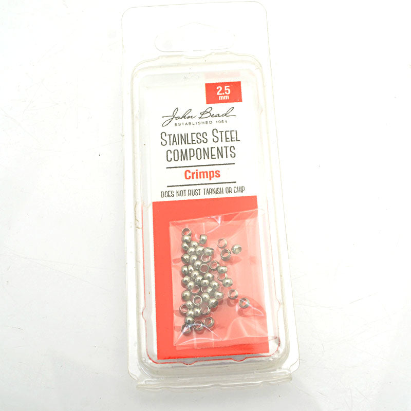 Crimp Beads - 2.5mm  - Stainless Steel (50)