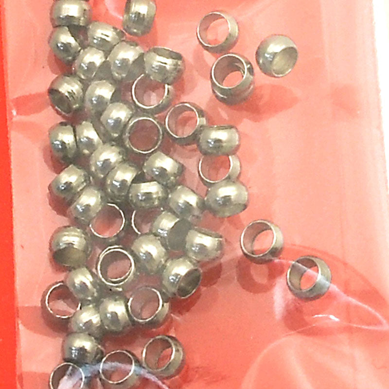 Crimp Beads - 2.5mm  - Stainless Steel (50)