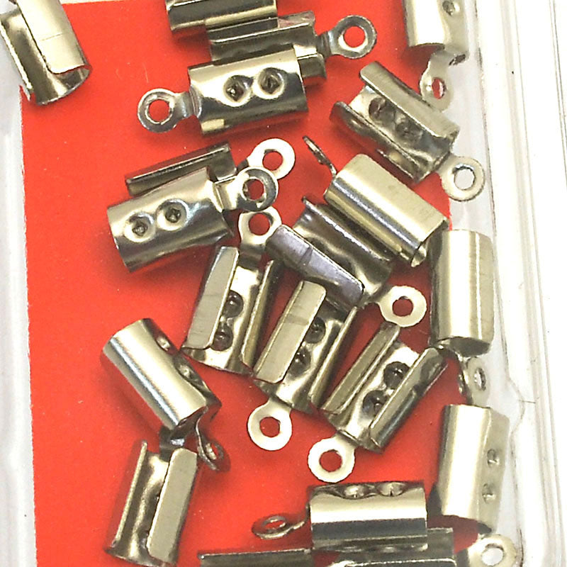 Cord Crimp Ends - ID 3mm - Stainless Steel (20)