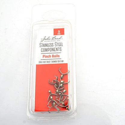 Pinch Bail  - 9mm - Stainless Steel (12)