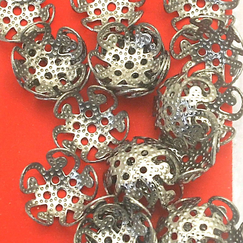 Bead Cap Classic Lacey - 8mm - Stainless Steel (24)