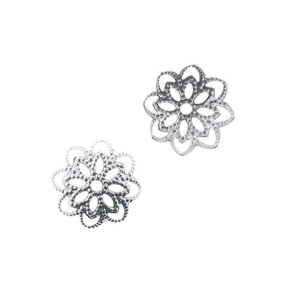 Bead Cap Classic Lacey - 10mm - Stainless Steel (24)