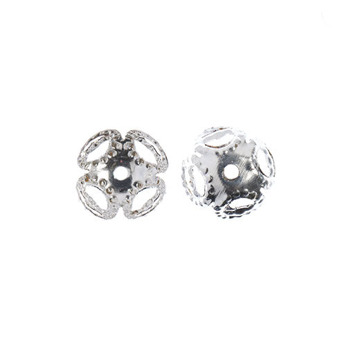 Must-Have Finding - 8mm Bead Cap - Silver (48pcs)