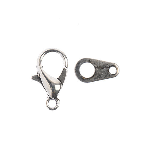 Must-Have Finding - 12mm Lobster Clasp Set - Antique Silver (10pcs)