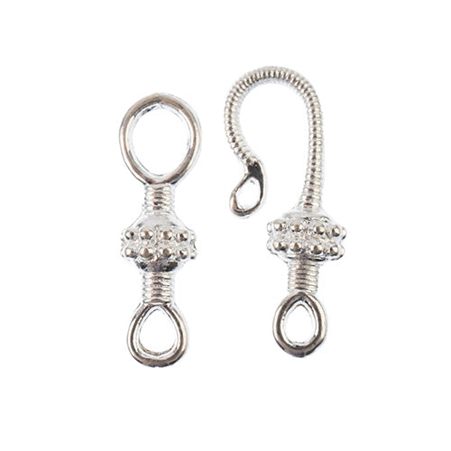 Must-Have Finding - 25mm Clasp – Bali Style Hook Set - Silver (4pcs)