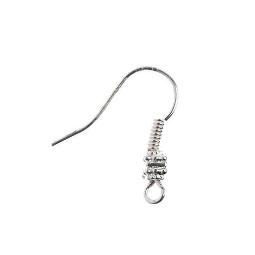 Must-Have Finding - 18mm Earwire w/ Bali Bead - Silver (8pcs)