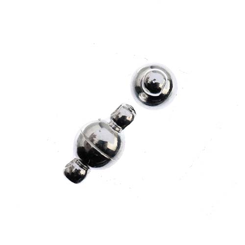 Must-Have Finding - 6mm - Round Magnetic Clasp - Silver (2 pairs)