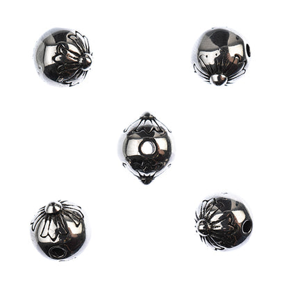 Bead - 10mm Side Daisy - Stainless Steel (5)