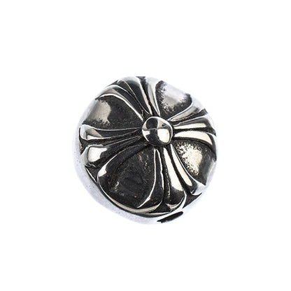 Bead - 10mm Flat Flower - Stainless Steel (5)