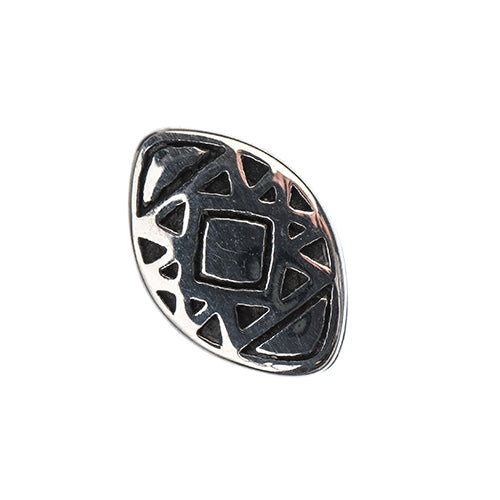 Bead -  Flat Navette - Stainless Steel (5)