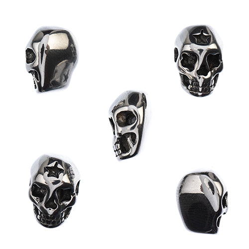 Bead -  Star Skull - Stainless Steel (5)