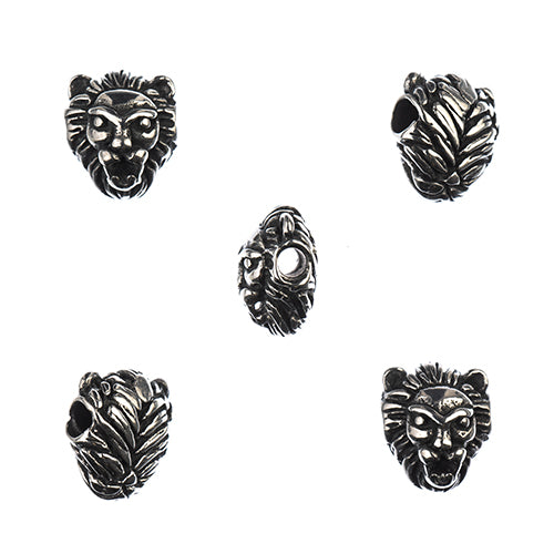 Bead -  Wild Beast Head - Stainless Steel