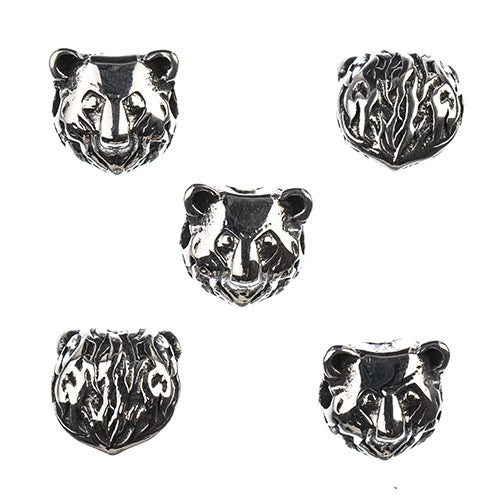 Bead -  Bear Head - Stainless Steel