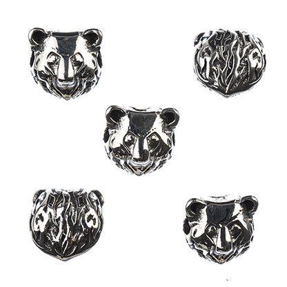 Bead -  Bear Head - Stainless Steel