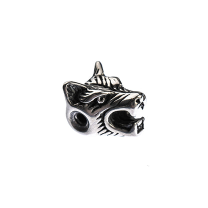 Bead -  Wolf Head - Stainless Steel