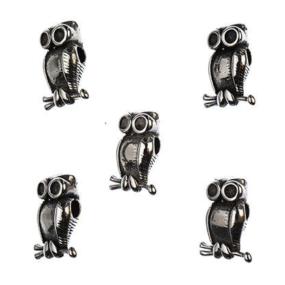 Bead -  Goggle Owl - Stainless Steel