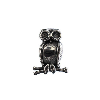 Bead -  Goggle Owl - Stainless Steel