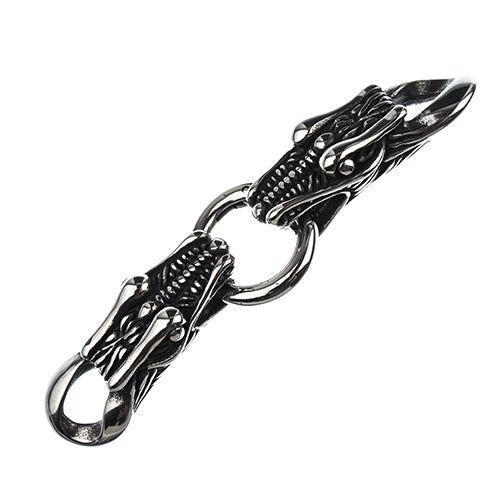 Clasp -  Twin Dragons - Stainless Steel (Set)