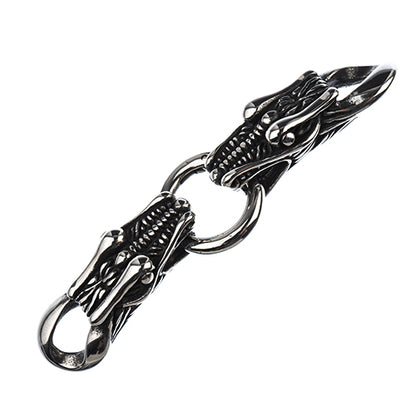 Clasp -  Twin Dragons - Stainless Steel (Set)