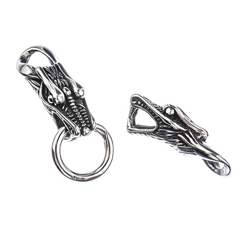 Clasp -  Twin Dragons - Stainless Steel (Set)