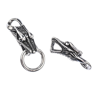 Clasp -  Twin Dragons - Stainless Steel (Set)