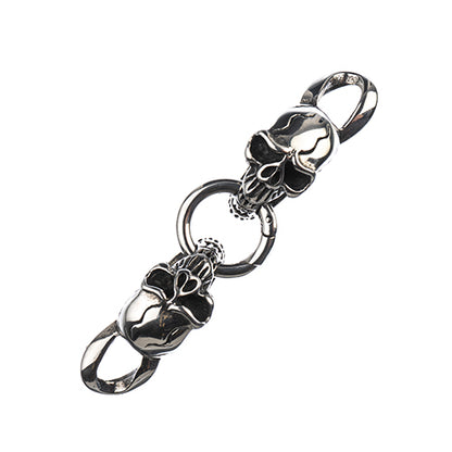 Clasp -  Twin Skulls - Stainless Steel (Set)