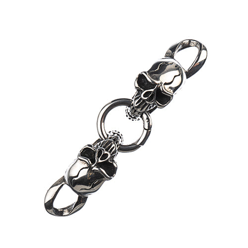 Clasp -  Twin Skulls - Stainless Steel (Set)
