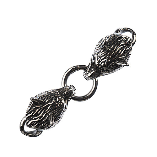 Clasp -  Twin Wolves - Stainless Steel (Set)
