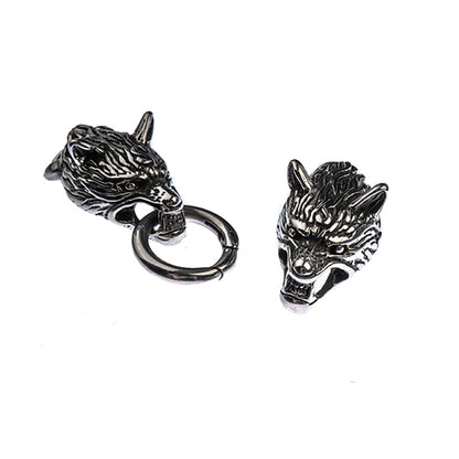 Clasp -  Twin Wolves - Stainless Steel (Set)