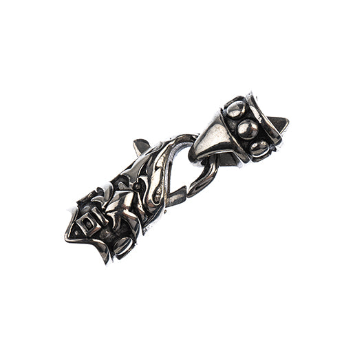 Glue in Cord Clasp -  Fancy Lobster - Stainless Steel (Set)
