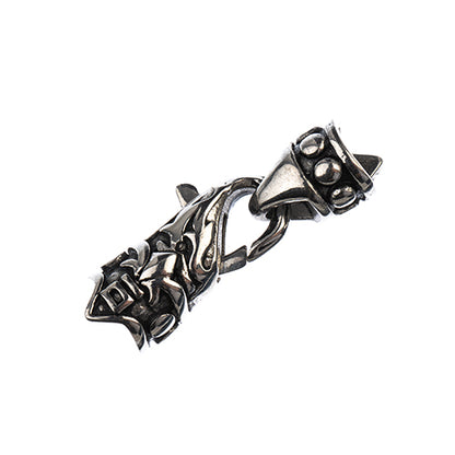 Glue in Cord Clasp -  Fancy Lobster - Stainless Steel (Set)