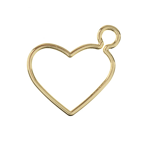 Pendant Heart side Link    Gld 5pcs