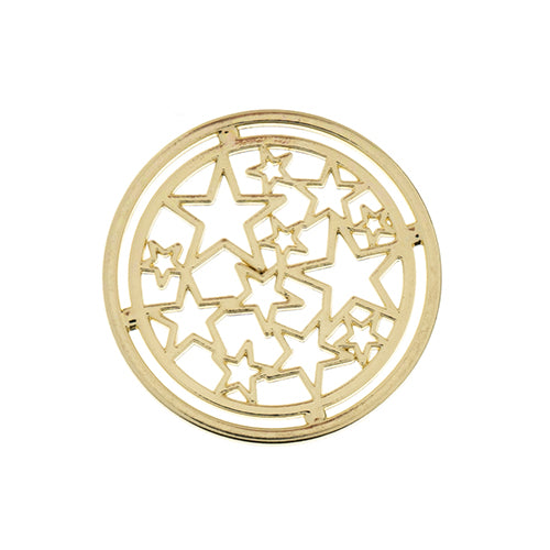 Pendant Circle with Stars    Gld 6pcs